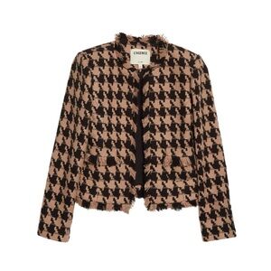 L'AGENCE Houndstooth Blazer - Black and Tan